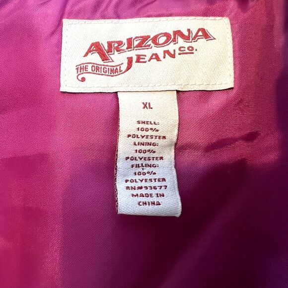 Arizona Two Tone Puffer Vest Green and Pink Size Youth XL - Picture 6 of 10